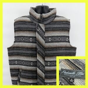 Powder River Outfitters XL Western Vest Panhandle Slim Gray Southwestern Aztec
